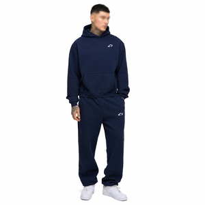 Wholesale Men's Pullover Hoodies Tracksuit Cotton Fleece Straight Leg Sweatpants Winter Casual Wear Custom Logo ODM Supplier - Product Image 1