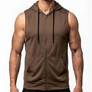 Vêtements de sport pour un style de vie actif, sweat-shirt sans manches pour homme, léger, doux pour la peau, veste de musculation, vêtements de gym - Product Image 1