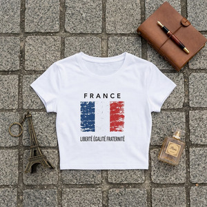 Women's Custom <b>Y2K</b> Country Flag Graphic Short Sleeve Drop Shoulder T-<b>Shirt</b> with Anti-Pilling Spandex/Polyester Fabric - Product Image 6