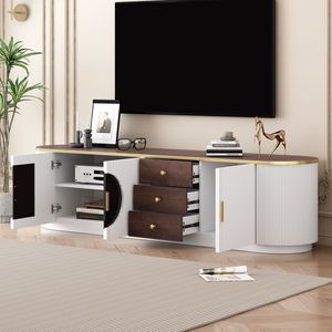 Mobile TV Moderno Minimalista U Can 70.8 con 3 Cassetti e 1 Ripiano, Maniglie in Metallo, Centro Intrattenimento per TV fino a 80 Pollici - Product Image 3