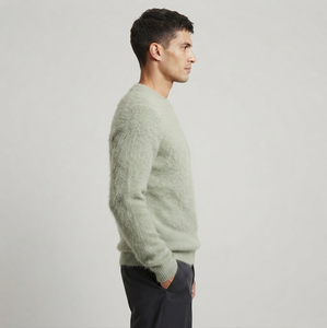 Pull à manches longues pour homme, personnalisé OEM/ODM, anti-rides, 100% coton, doux, maille 12GG, séchage rapide, respirant - Product Image 2