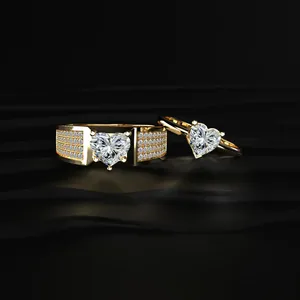 Bague de mariage solitaire en forme de cœur, look royal, avec clarté VVS-VS certifiée IGI. Achetez directement auprès d'un fournisseur indien de confiance. - Product Image 3