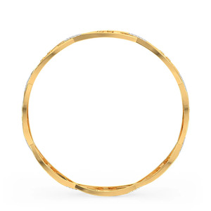 <b>Infinity</b> Twist Gold Bangle with Bezel Set Round Lab Grown Diamonds - Product Image 4