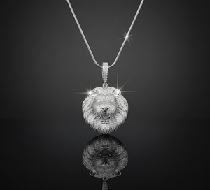 Colgante de Lujo con Cabeza de León, Estilo Hip Hop, Chapado en Oro de 10K y 14K, Cadena para Hombre, Estilo Rapper - Product Image 1