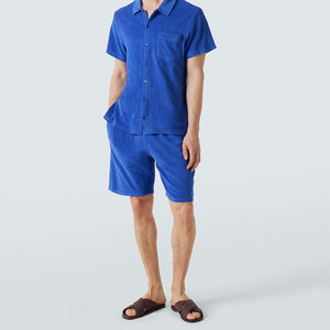 Shorts en polaire pour hommes, couleur unie, prix d'usine pour les acheteurs en gros, qualité supérieure, avec cordon de serrage et poches, avec logo. - Product Image 4