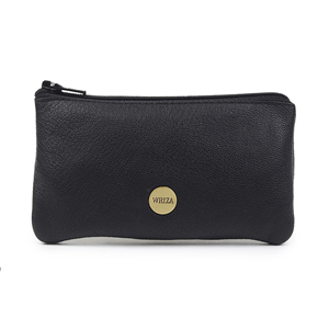 WRIZA Handcrafted PU Leather Short Key <b>Pouch</b> Zipper Key Case for <b>Men</b> Women Durable Organizer Compact Key Holder - Product Image 1