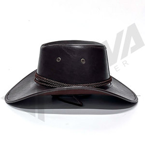 <b>Western</b> Ring Buckle Decoration PU Leather Cowboy <b>Hats</b> for Men Metal Rings Faux Leather Cowboy <b>Hat</b> - Product Image 3