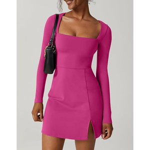 Robe de soirée élégante pour femme, robe de créateur personnalisée, col en V, manches longues, robe de soirée, robe de bal, robe de banquet - Product Image 4