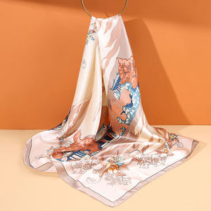 High End Retro Style Satin Luxury Silk Scarves 6A Grade Real Mulberry Silk <b>Soft</b> & Smooth Square Silk Scarf with Gift <b>Box</b> - Product Image 1