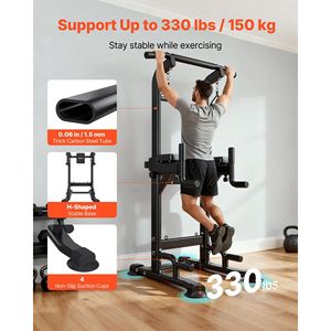Torre di Allenamento Power Tower 330 LBS con Stazione Dip Regolabile a 12 Livelli, Base Stabile a H e Supporto per Schiena - Sistema Palestra Domestica - Product Image 3