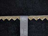 Bordure triangulaire élégante en dentelle brodée festonnée avec perles et sequins, en organza transparent et Zari métallique
