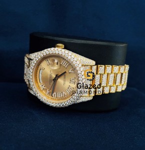 Nuevo Reloj de Lujo Moderno para Hombre, Estilo Hip Hop, con Esfera Analógica de Números Romanos, Acero Inoxidable, Diamantes Moissanite de Corte Brillante y Redondo - Product Image 4