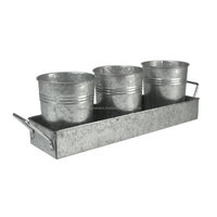 Set 3 Pot Tanaman Kuningan Logam dengan Pot Herbal Bulat, Pot Tanaman Herbal Emas dengan Nampan untuk Pot Bunga Dalam dan Luar Ruangan
