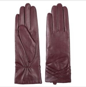 High-Level Women Casual <b>Thin</b> Fashion Plain Style Durable Four Seasons Leather Dressing <b>Gloves</b> Needle Detection for Outdoor - Product Image 1