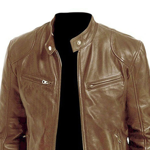 2026 New Arrival High Quality <b>Men's</b> Stylish Genuine Leather Jacket Unique Design With Wool Light Fabric Factory jacket for <b>men</b> - Product Image 5