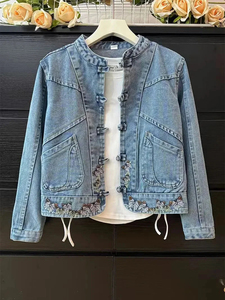 2026 Women Denim Jacket Autumn Winter Short Jean <b>Coat</b> Casual Blue Vintage Outerwear Fashion Button <b>Tops</b> Washed 100% Cotton - Product Image 3