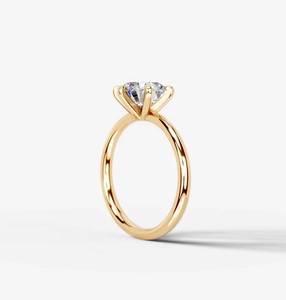 Bague en Moissanite à Six Griffes en Argent Sterling 925 Plaqué Or 14K, Classique pour Fiançailles, Mariage, Promesse, Bijoux pour Femme - Product Image 3