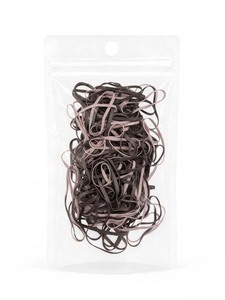 Élastiques à cheveux ronds en TPU Uniband, couleur chocolat, élastiques de haute qualité, écologiques, unisexes, fabriqués en Corée, pour un usage quotidien, décontractés, emballés dans un sac OPP. - Product Image 2