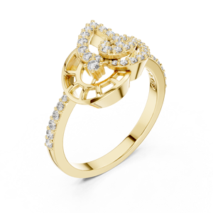 Bague en or massif 14K 18K avec diamant de laboratoire taille ronde, motif feuille, DEF VVS, bague de mariage personnalisée pavée de diamants, fournisseur OEM en gros - Product Image 3