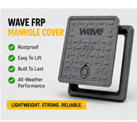 Tapa de alcantarilla cuadrada de FRP Wave 12x12, clasificación de carga 5-T, color personalizado, seguridad vial