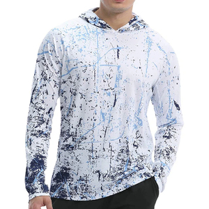เสื้อฮู้ดกันน้ำแขนยาวแบบยูนิเซ็กซ์ พิมพ์ลายแบบซับลิเมชั่น ป้องกันรังสียูวี UPF 50 สีขาวล้วน โลโก้ด้านหน้า สวมใส่สบายสำหรับกิจกรรมกลางแจ้ง - Product Image 5