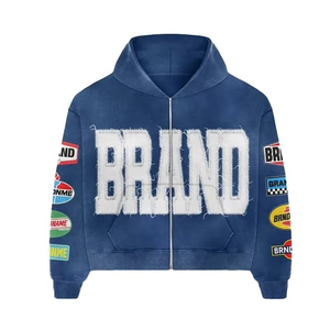 Ensembles de survêtements streetwear personnalisés tendance 2026 pour hommes et femmes, avec broderies et patchwork effet vieilli - Product Image 4