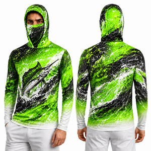 Hoodie de pêche personnalisé sublimé à manches longues, protection UV, chemise de pêche performante, séchage rapide, vêtements de pêche en plein air - Product Image 1