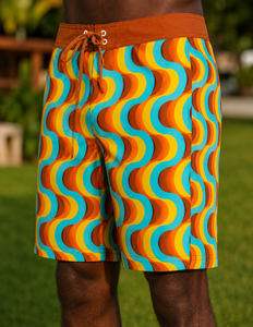 Shorts de surf pour hommes à séchage rapide, shorts de plage avec logo frontal, maillots de bain légers, écologiques, respirants et élastiques - Product Image 3