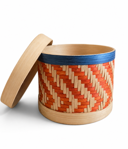 Boîte de rangement en bambou tissée à la main avec couvercle |   Organisateur décoratif, boîte à bijoux et à cadeaux - Product Image 4