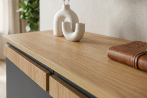 Malaysia Modern 2-Door 4-Tier Knock-Down/DIY Shoe <b>Cabinet</b> SC229ZV Oak Dark <b>Grey</b> for Living Room Entry Apartment Use (12-13 Pair) - Product Image 3