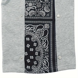 Pantalons de survêtement pour homme, style streetwear d'hiver, motif paisley, coupe ample, jambes larges, cordon de serrage, avec logo personnalisé, bas en toile - Product Image 5