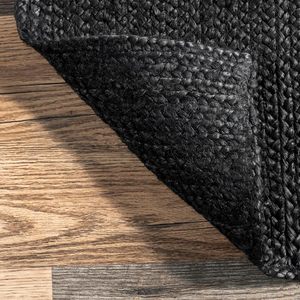 Modern Black Jute Hall Runner Woven <b>Boho</b> Area Carpet For Indoor Home Decor - Product Image 5