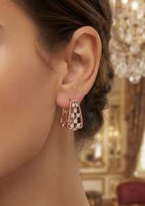 Pendientes de Diamantes de Oro Sólido de 9K Color Oro Rosa para Mujer, Corte Brillante Redondo de Lujo, Joyería de Boda - Product Image 3