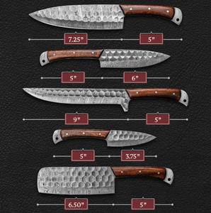 Wholesale LEGACY BLADES Premium 5Piece Damascus Kitchen <b>Knife</b> <b>Set</b> with Ambidextrous Wooden Handles 67-Layer Blades OEM Wholesale - Product Image 2