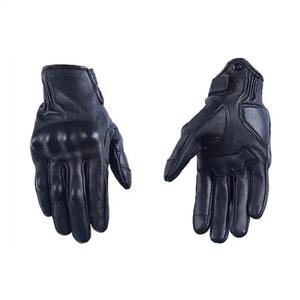 Guantes de moto de cuero para hombre, guantes de invierno con pantalla táctil y dedos completos, guantes de carreras ligeros con protección anticaída en la palma - Product Image 4