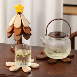 Posavasos de Madera Rústicos Hechos a Mano, Decoración Navideña de Vietnam por 99 Gold Data - Product Image 6