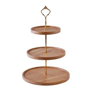 Nouveau support à gâteau en osier et support à dessert pour gâteau de décoration avec poignée en bois support moderne créatif pour gâteaux et pâtisseries - Product Image 3
