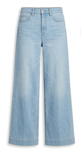 Jean évasé en denim pour femme, taille mi-haute, en coton délavé, style vintage décontracté, longueur intégrale, idéal pour le printemps - Product Image 2