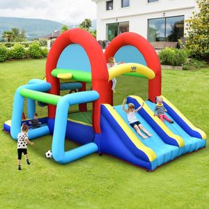 Castillo Inflable de Doble Tobogán, Casa de Brinco sin Soplador - Product Image 1
