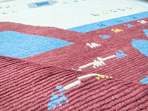 Tapis Kilim Élégant à Poils Longs en Laine/Soie, Tufté à la Main, Antidérapant, Extra Épais, Design Géométrique, Revêtement de Sol Haut de Gamme pour l'Intérieur - Product Image 3