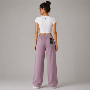 Pantalons de survêtement à taille haute, coupe droite, personnalisés OEM/ODM, avec logo imprimé sur mesure, respirants, pour femmes. - Product Image 5