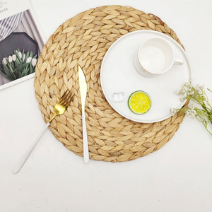 Manteles individuales de jacinto de agua ecológicos de tendencia caliente y placas de cargador de algas marinas de mimbre estilo clásico barato al por mayor para cenar - Product Image 5