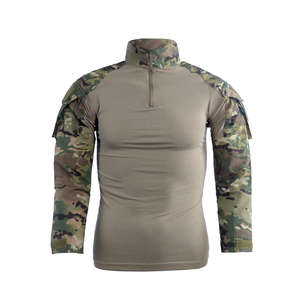 Conjunto de Camisa Táctica de Camuflaje y Pantalones Cargo para Entrenamiento, Transpirable, con Cierre de Cremallera de un Cuarto, Bolsillos Utilitarios, Ropa Resistente - Product Image 4