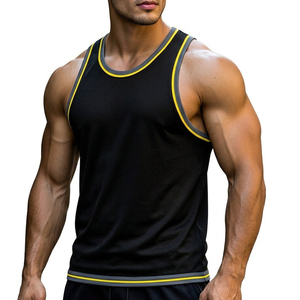 High Quality Customizable Men's Muscle Tank <b>Top</b> <b>Mesh</b> Breathable Quick Dry Workout Wholesale Athletic Apparel Tank <b>Top</b> For Men - Product Image 1