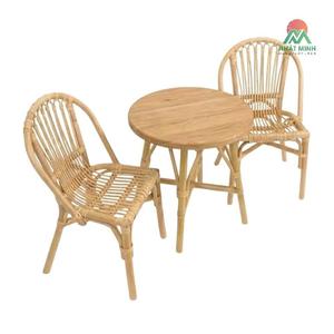 Juego de Mesa y Sillas de Ratán Nhat Minh, Respaldo Redondo con Estilo Tropical, Duradero para Uso en Exteriores, para Adultos - Product Image 2
