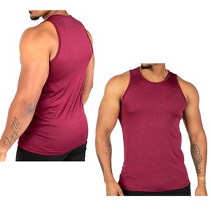 Débardeur de sport décontracté pour homme, personnalisé OEM, en polyester-coton, col en V, anti-plis, vêtements de sport de haute qualité pour la musculation et le fitness - Product Image 2