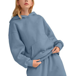 Sudadera deportiva holgada con media cremallera y orificios para los pulgares, de manga larga, para gimnasio, fitness, yoga, con capucha de forro polar para mujer - Product Image 4