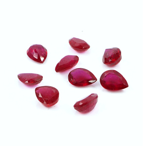 Rubis naturels de Bangkok, formes poire calibrées 4x6mm, pierres précieuses de rubis naturelles facettées en vrac pour la fabrication de bijoux, prêtes à l'emploi - Product Image 1
