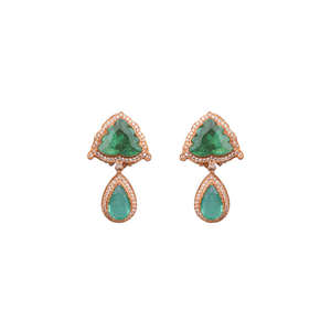 ต่างหูแบบดั้งเดิมสวยหรูสำหรับเจ้าสาว เครื่องประดับชาติพันธุ์สำหรับงานแต่งงานและงานเฉลิมฉลอง ชุบทอง สำหรับผู้หญิง ทำจากเงินแท้ 925 - Product Image 1