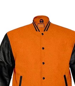 Custom Men's Varsity <b>Jacket</b> Wool Blend <b>Leather</b> Sleeves Fashion Letterman Coat OEM ODM Factory Sample Service - Product Image 2